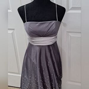 Vintage Gun Metal & Silver Formal Dress   Size 5/6